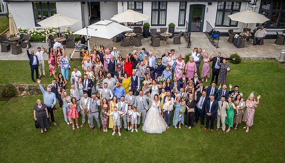 group drone shot